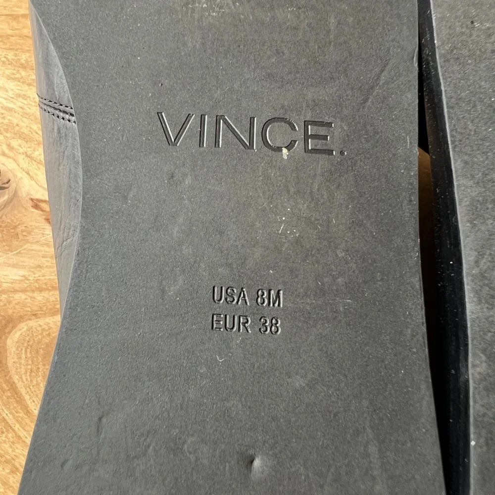 Vince Black Open-Toe Leather Loafers - Picture 10 of 10